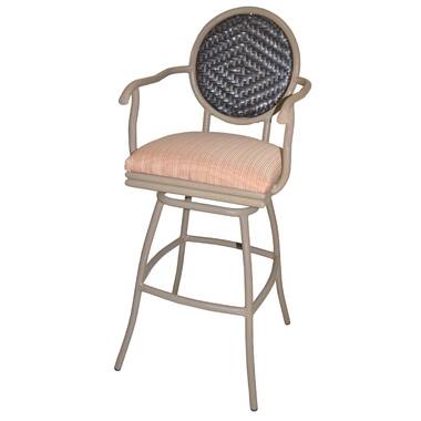 Red Barrel Studio Wolford Metal Outdoor Stool with Cushion Wayfair